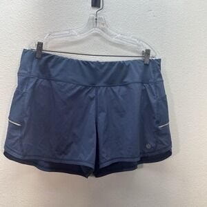 Athleta Active Performance Running Shorts XL Tennis Lined Blue Ready Set Go